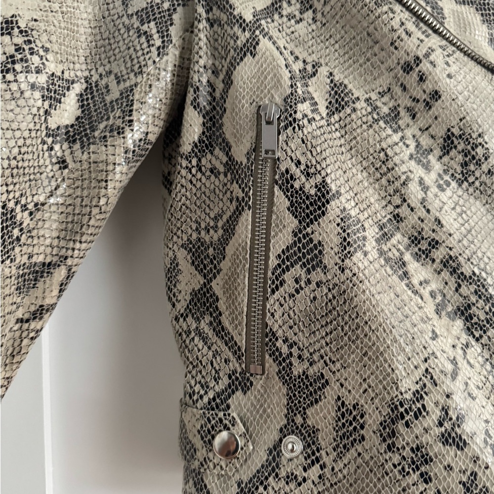 Intermix Sara Python-Embossed Leather Jacket Nwot… - image 6